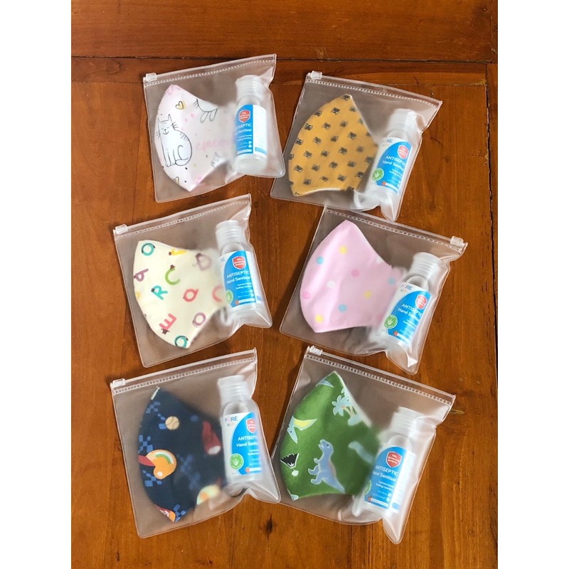New Normal Travelling Kit (untuk anak) / hampers / souvenir anak/ Masker Kain Anak