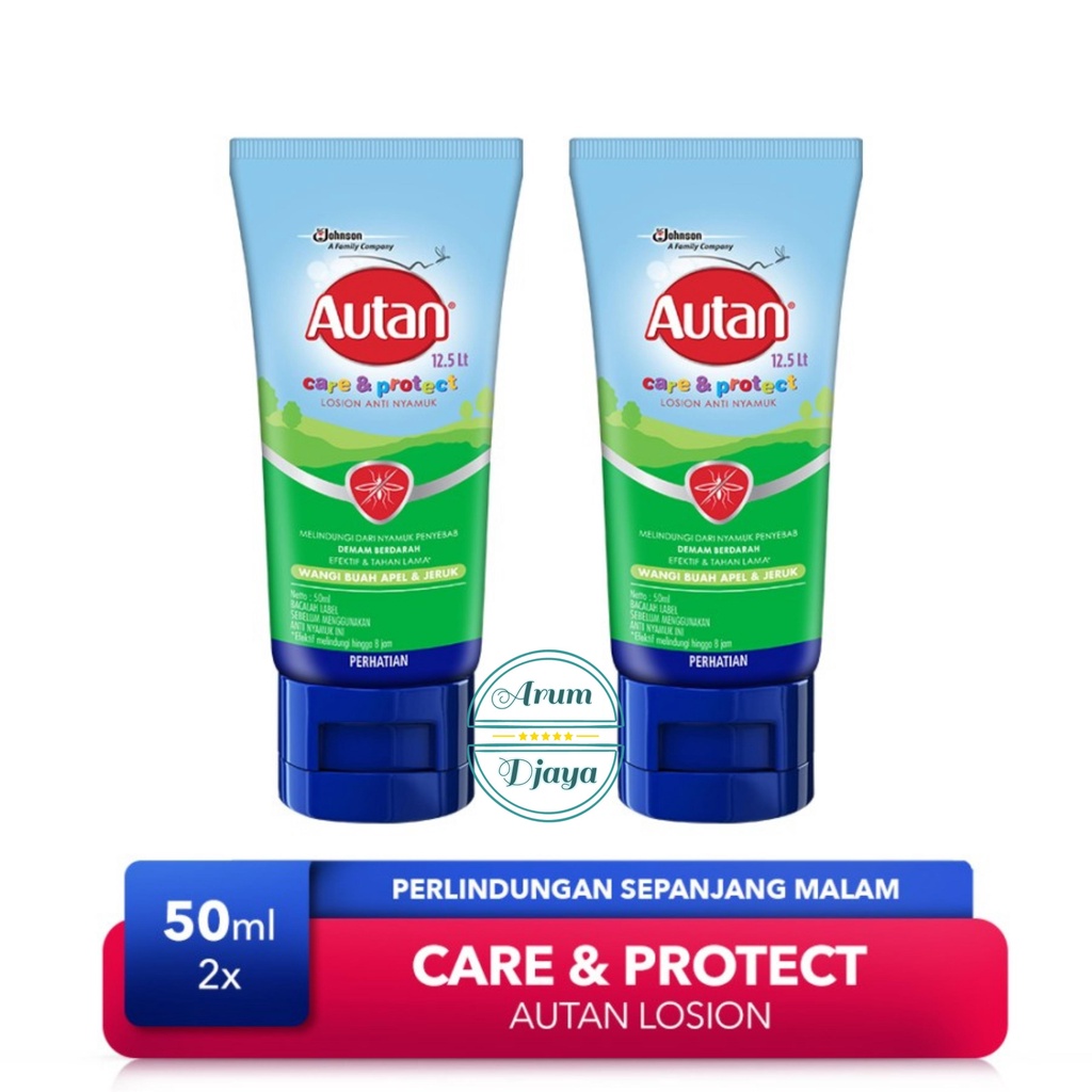 Autan Tube Anak Junior Care &amp; Protect Losion Anti Nyamuk Lotion Wangi Apel &amp; Jeruk 50ml - TwinPack