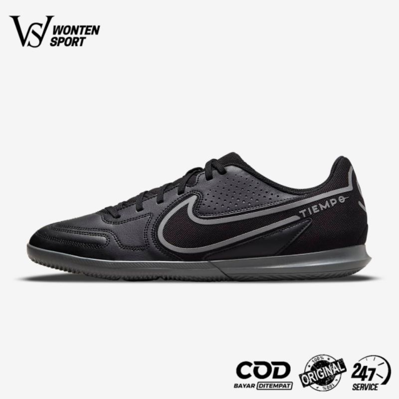 Sepatu Futsal Nike Tiempo Legend 9 club IC - Black Iron DA1189-004 Original | Tiempo 9