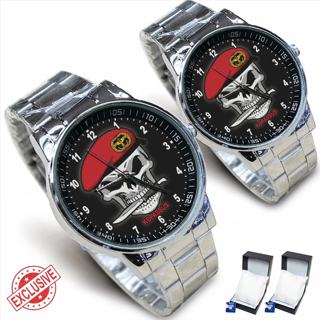 Jam Tangan Rantai Couple BARET MERAH KOPASSUS -06 (Special)