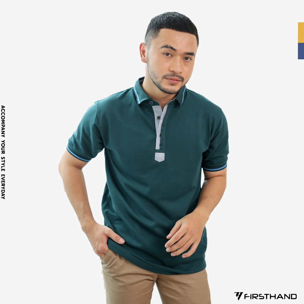 Jual Firsthand Kaos Berkerah Arthur Baju Polo Pria Lengan Pendek Hijau