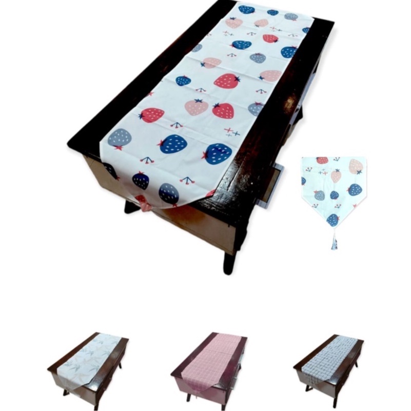 Taplak Meja Tamu / Table Runner / Taplak Meja Sofa / Rumbai 140 x 38 Cm / Peva Waterproof