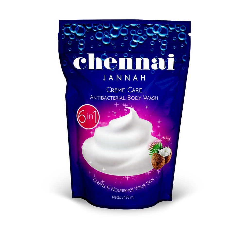 Chennai Jannah Antibacterial Body Wash 400ml Blue (Coconut Milk)