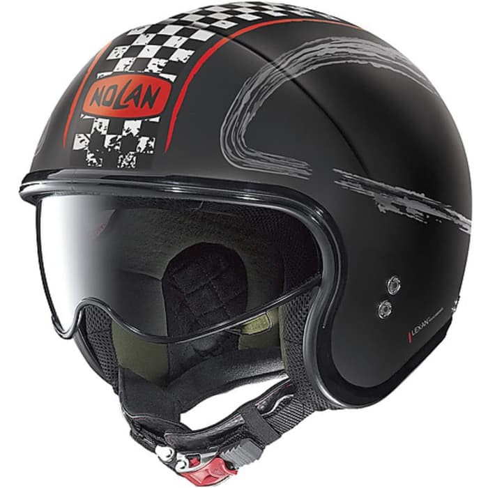 NOLAN N21 GETAWAY 084 BLACK MATT RED HELM MOTOR RETRO VINTAGE N21