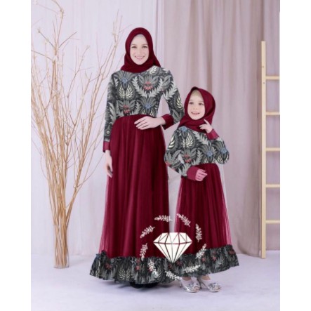 BAJU BATIK DRESS COUPLE COPLE KAPEL KAPELAN IBU DAN ANAK PEREMPUAN AMANDA TERBARU 2020 WARNA TERBARU