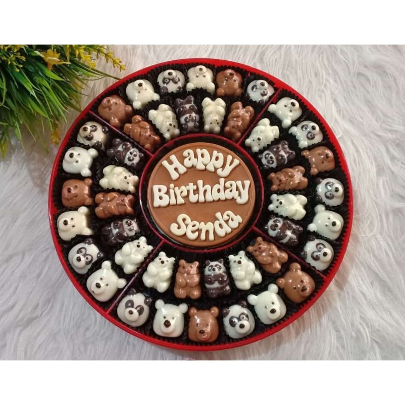 

.candy tray coklat karakter ucapan hadiah ulangtahun anniversary bisa custom isi banyak (ds bgr)