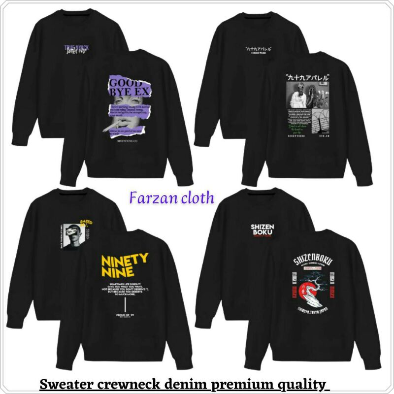 CREWNECK SIMPLE TERBARU SWEATER PRIA DISTRO - jaket SWATER CREWNECK HITAM