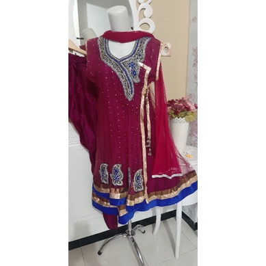 anarkali set/preloved/baju India