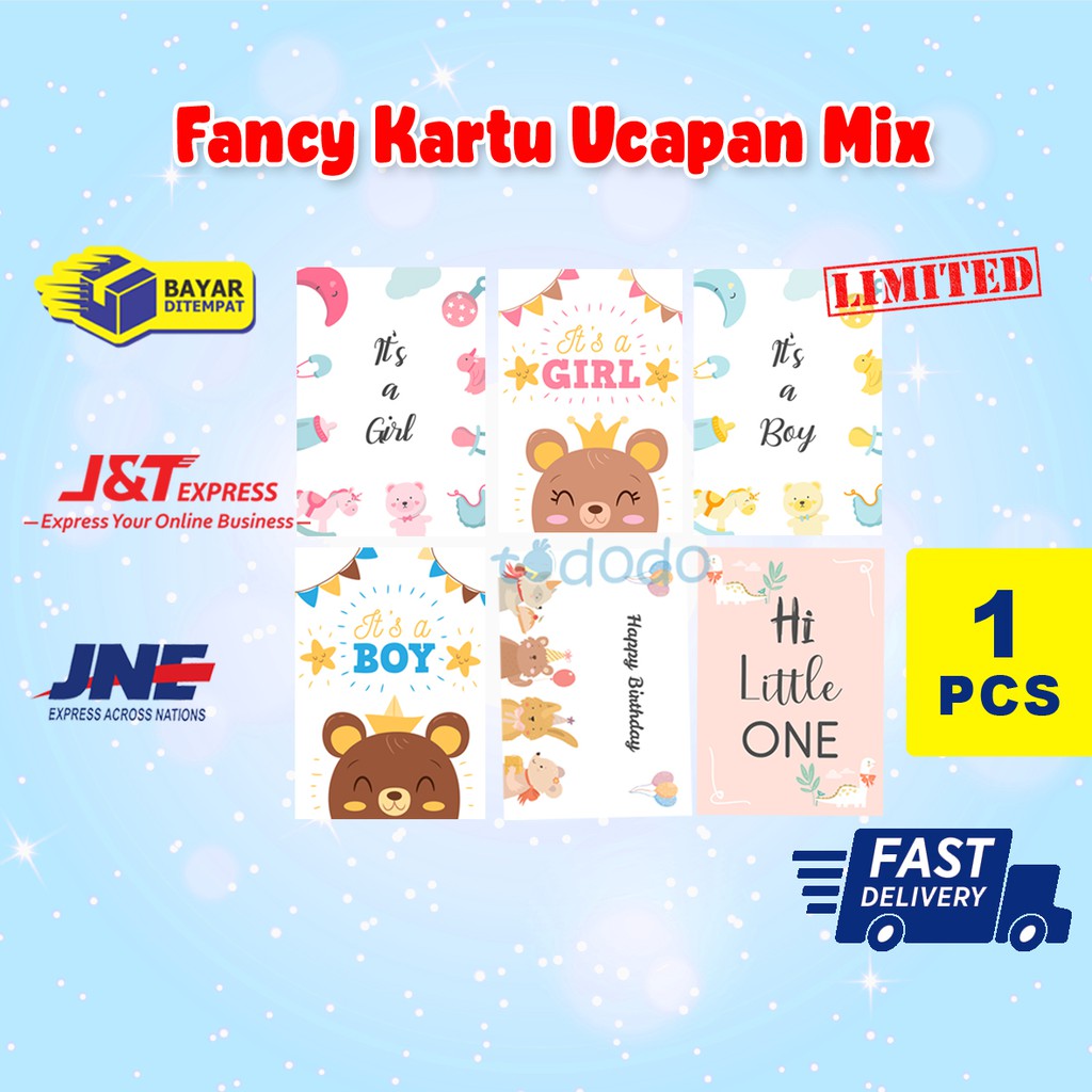 Kartu Ucapan/ Kartu Hampers / Kartu Souvenir / Greeting Card (2 Sisi)