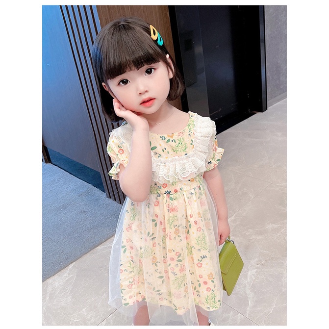 CHUBBI 84 Dress Anak Perempuan Motif Bunga Lace Brukat