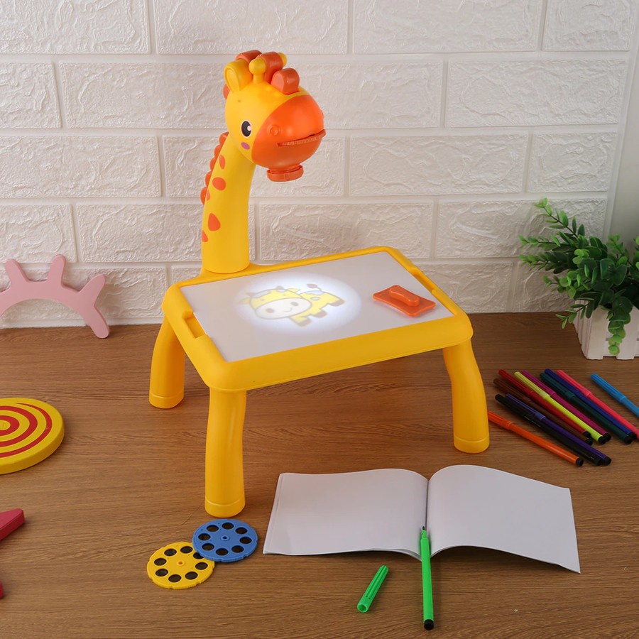 Mainan Anak Meja Gambar Proyektor Jerapah Giraffe Projector Table