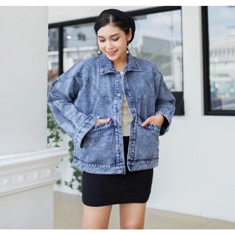 JAKET JEANS OVERSIZE VINTAGGE WANITA||JAKET JEANS ORI (tebal)|| JAKET JEANS WANITA TERBARU||JAKET JE