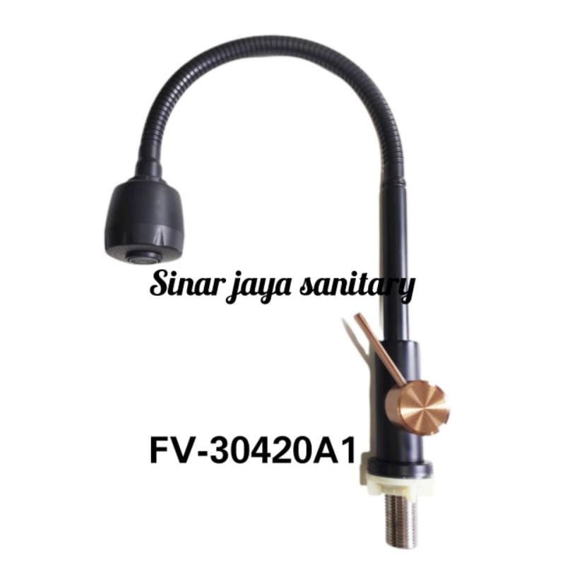 Kran sink flexible black gold stainless / Kran sink gold