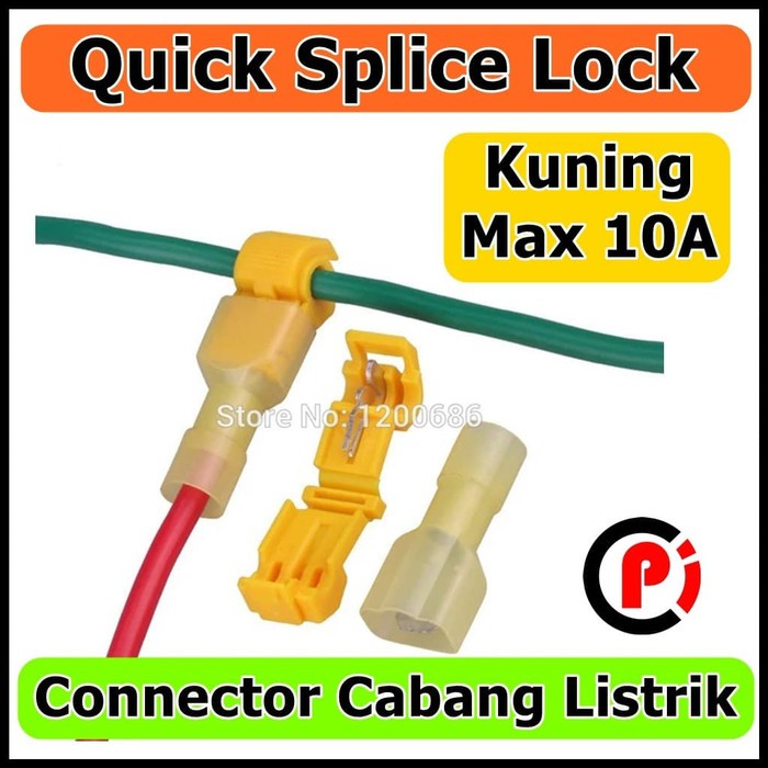 Quick Splice Lock Konektor Connector Cabang Kabel Listrik Warna Kuning