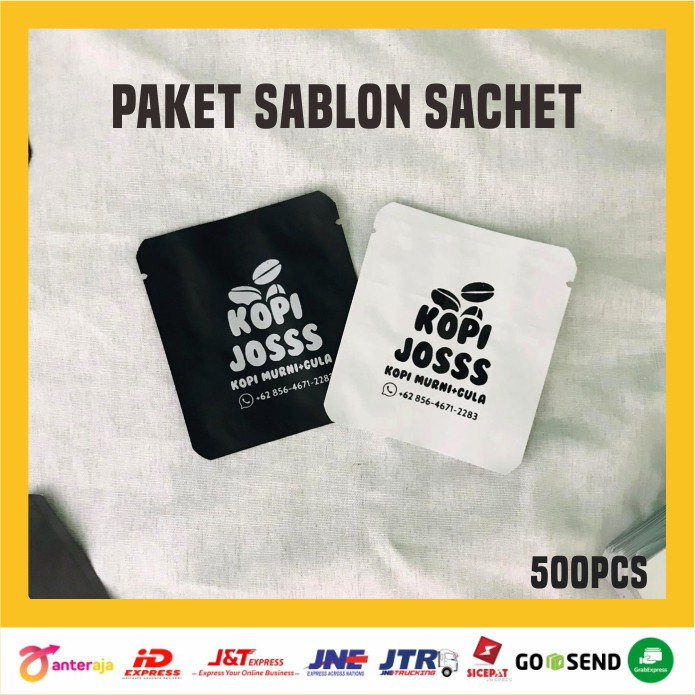 PAKET SABLON kemasan sachet alu foil 500PCS 8x9 8x12