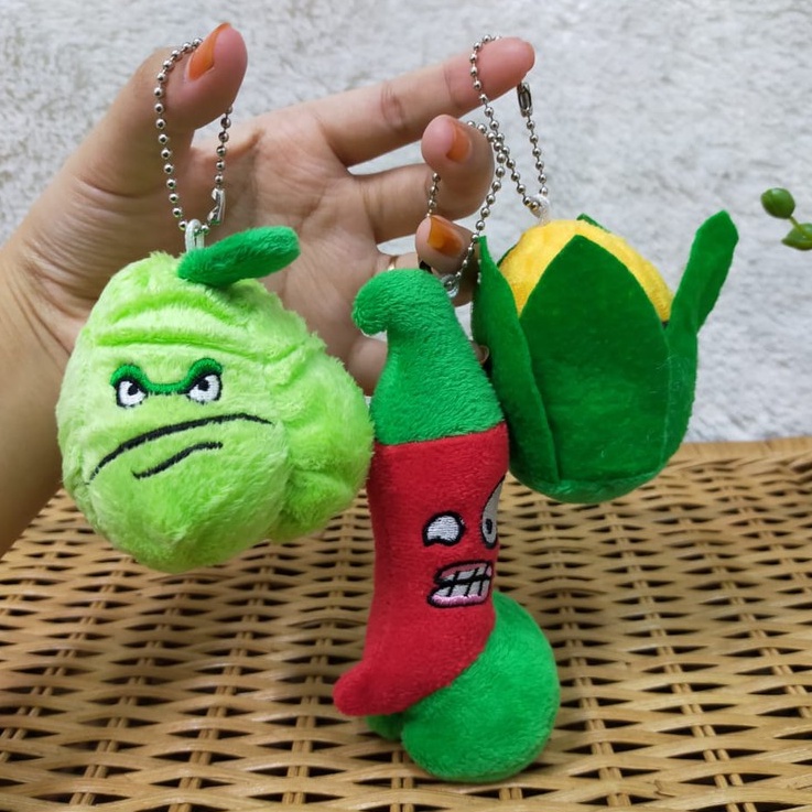 Gantungan Boneka Plants vs Zombie/Gantungan Kunci Zombi/Gantungan Tas Plants/Boneka Plants Kecil 9cm