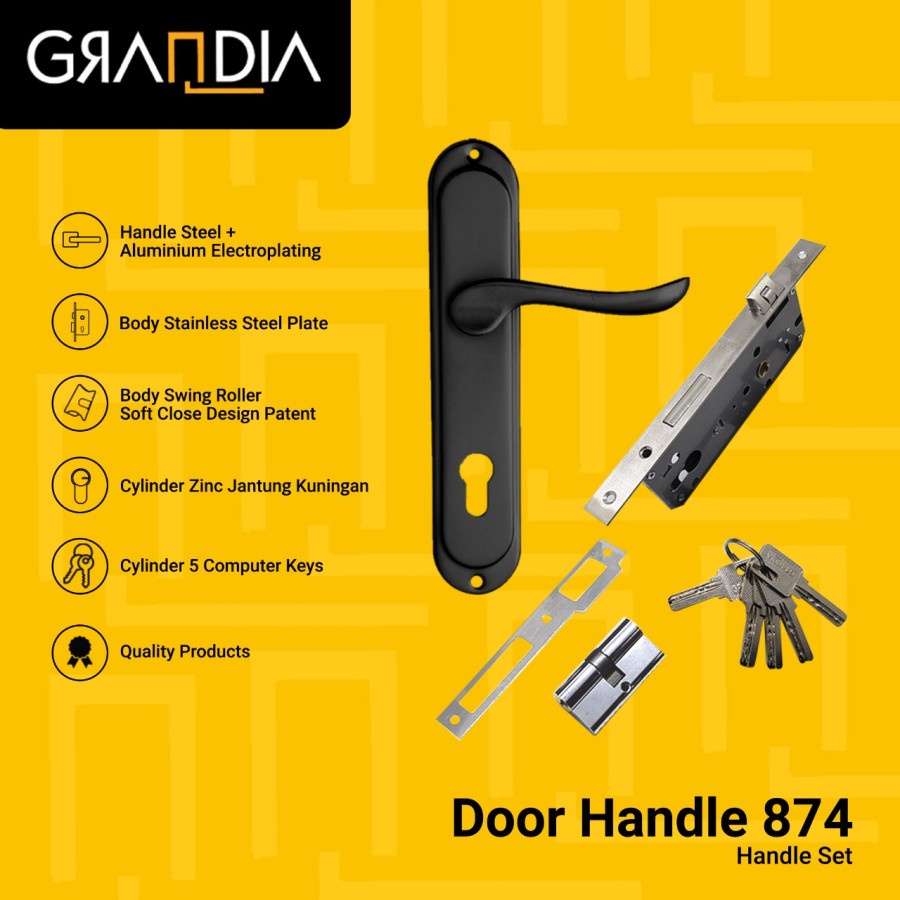 Grandia Gagang Pintu Kayu Set / Door Handle 874