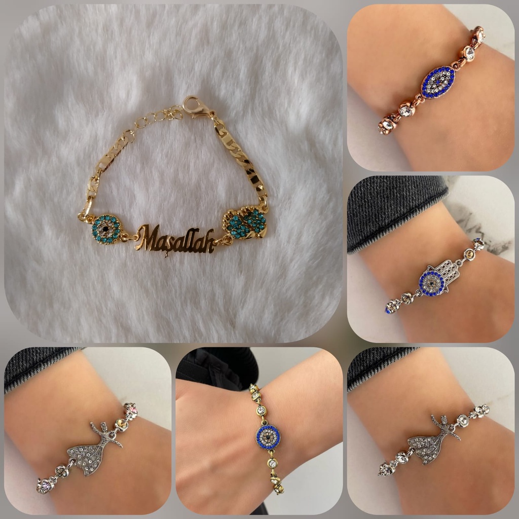 GELANG TURKI Rantai Motif Khas Turki | Souvenir Gelang Turki | Evil eye bracelet Gelang ORI Turki