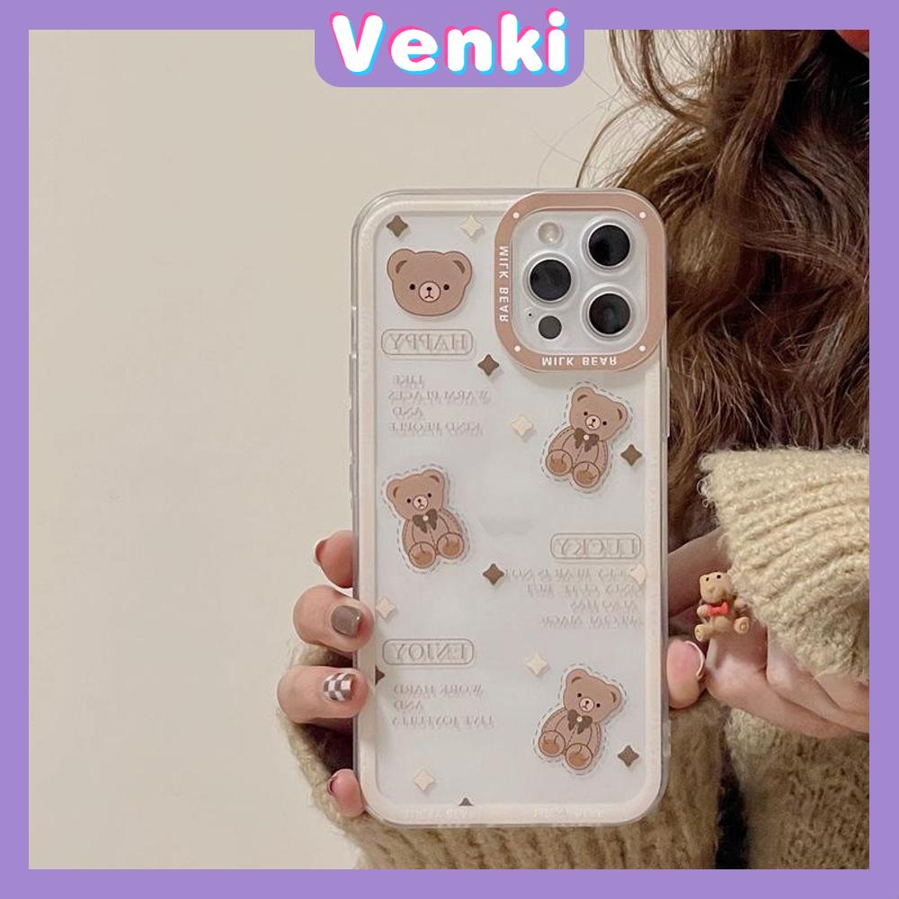 Soft Case Silikon Transparan Motif Brown Bear Untuk iPhone 13 Pro Max 12 Pro Max 11 7Plus