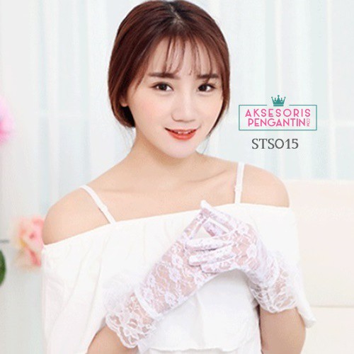 [PRODUK TERBATAS] WEDDING GLOVES SARUNG TANGAN RENDA AKSESORIS PENGANTIN STS015