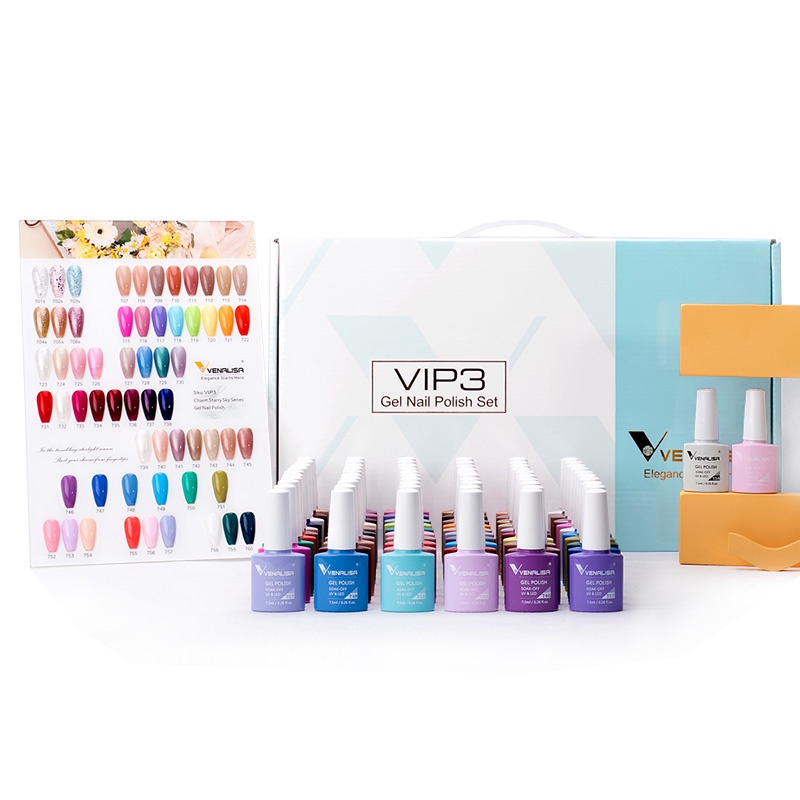 ORIGINAL VIP SET UV GEL Nail Polish 60pcs + Free Top Coat Base Coat