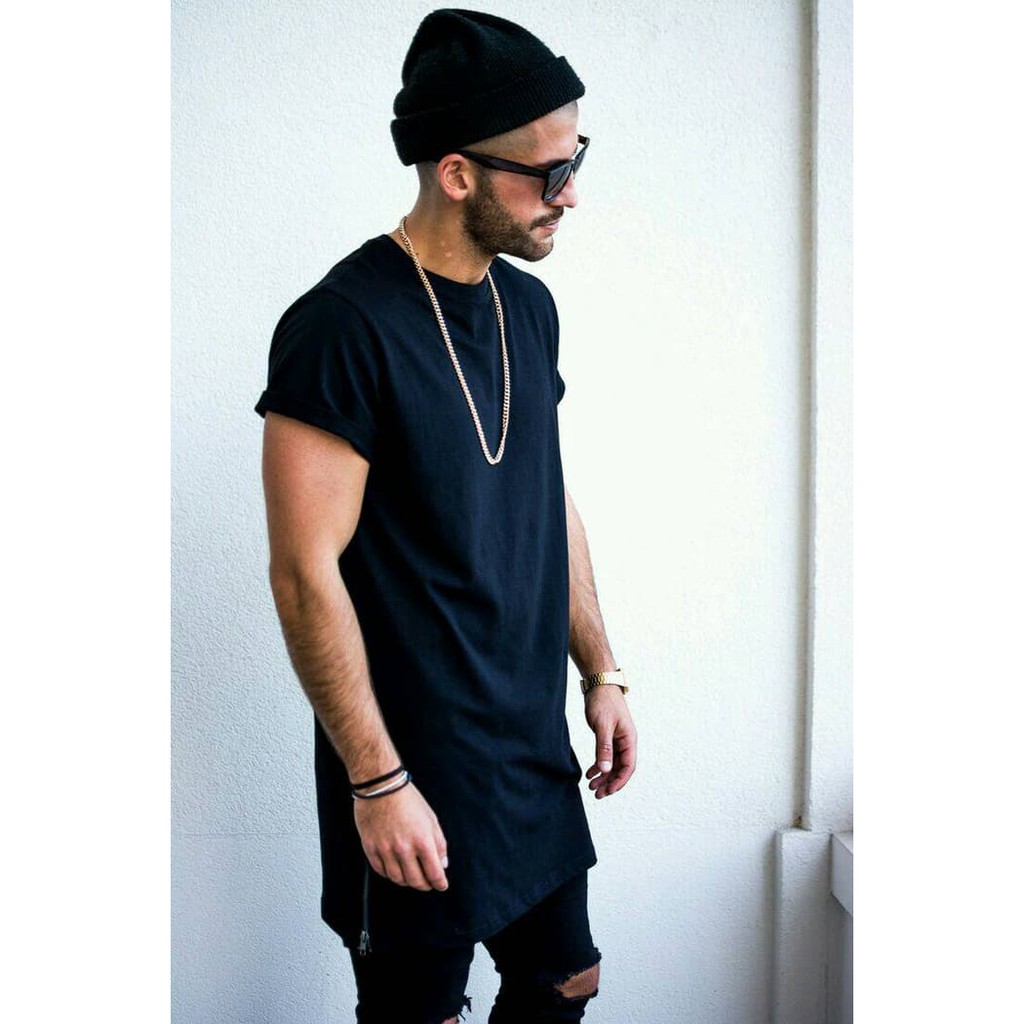 tshirt longline zipper