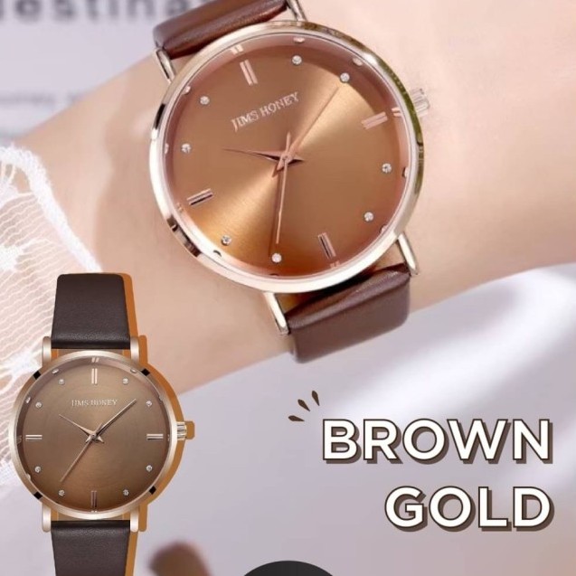 Timepiece 8123 EXCLUSIVE Gold Jam Tangan Wanita Cewek Jam Cantik Analog Watch Original Jims Honey