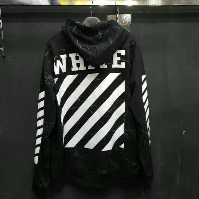 PROMO jaket hoodie off white full print / offwhite marble big / jaket cowok