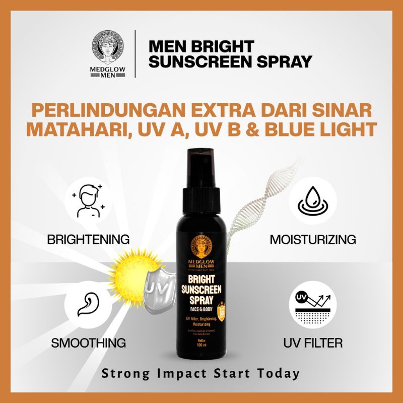 MEDGLOW MEN BRIGHT SUNSCREEN SPRAY