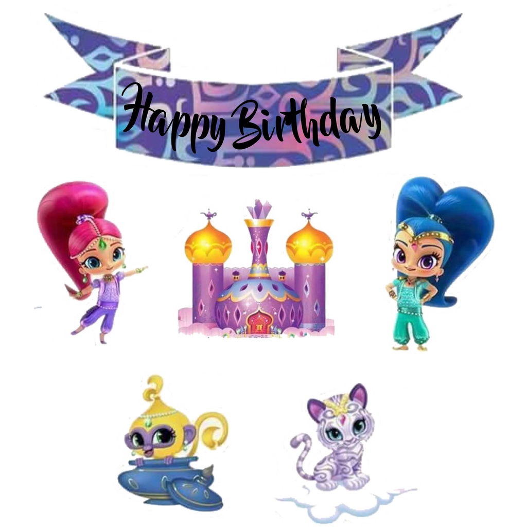 

TOPPER CAKE CUSTOM TOPPER ULANG TAHUN / HIASAN KUE CUSTOM SHIMMER AND SHINE