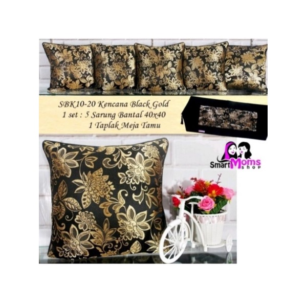 SARUNG BANTAL SOFA KURSI SHABBY MEWAH KENCANA BLACK GOLD