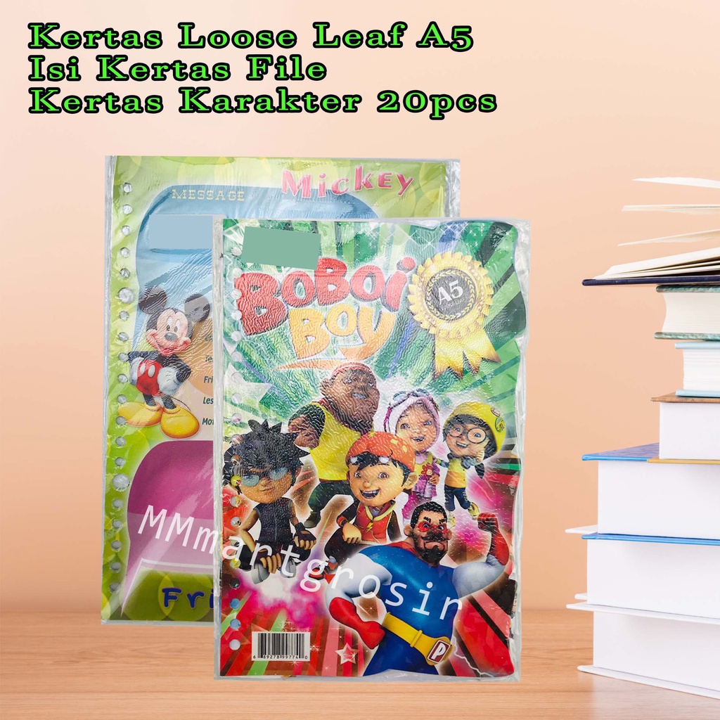 Kertas Loose Leaf A5 / Isi Kertas File / Kertas Karakter / 20pcs