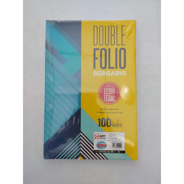 

Kertas Folio Garis Double Folio Sidu 100 Lembar Sinar Dunia