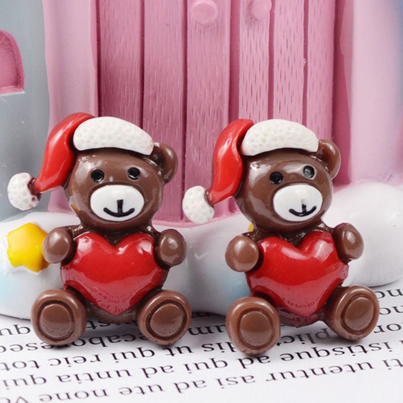 100pcs Kancing Bentuk Kartun Santa Claus Dan Pohon Natal Bahan Resin Untuk Kerajinan Tangan