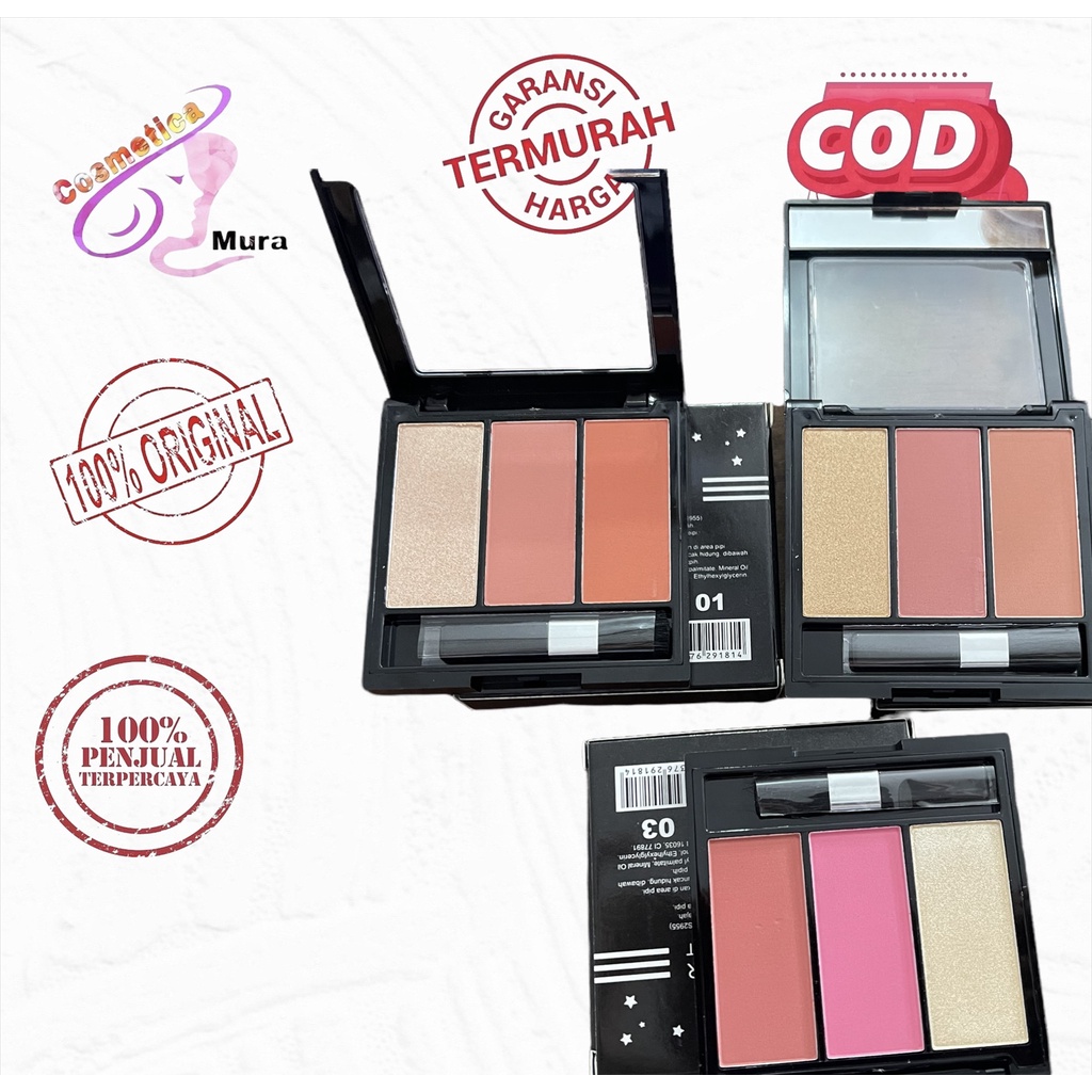 ushas matte 3 colour blush &amp; highlighter