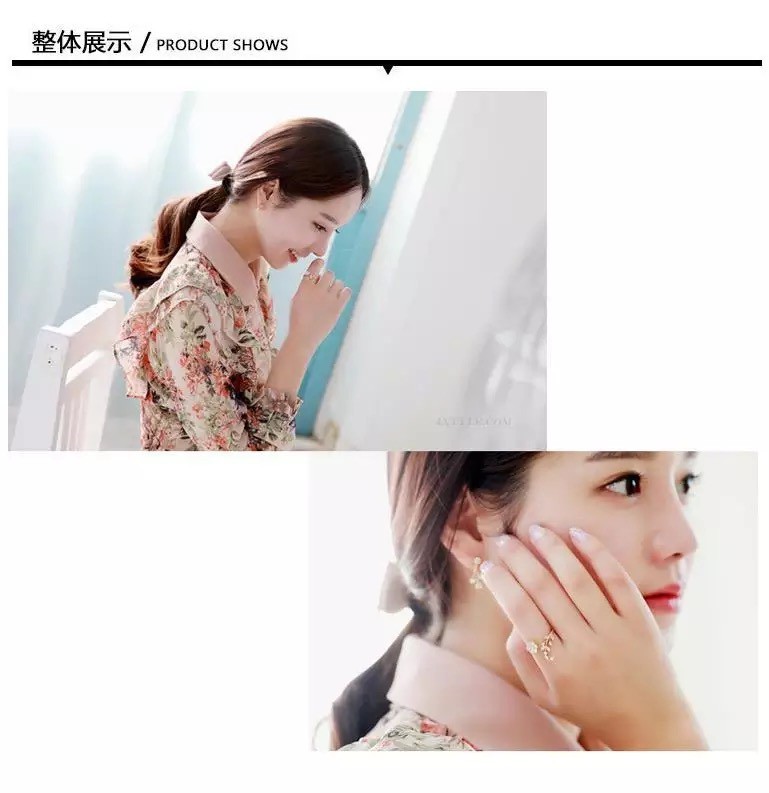 MORYMOSHI C01 Cincin Wanita Bunga Perhiasan Fashion Aksesoris Korea