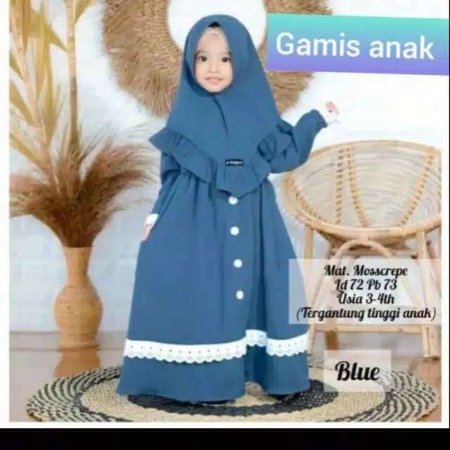 GAMIS ANAK PEREMPUAN NAYLA KIDS BAJU MUSLIM PESTA DISKON MURAH 3-4TH - maroon