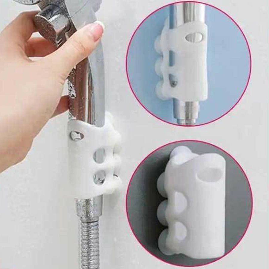 Tempelan gantungan  holder gagang shower selang kran air silicon