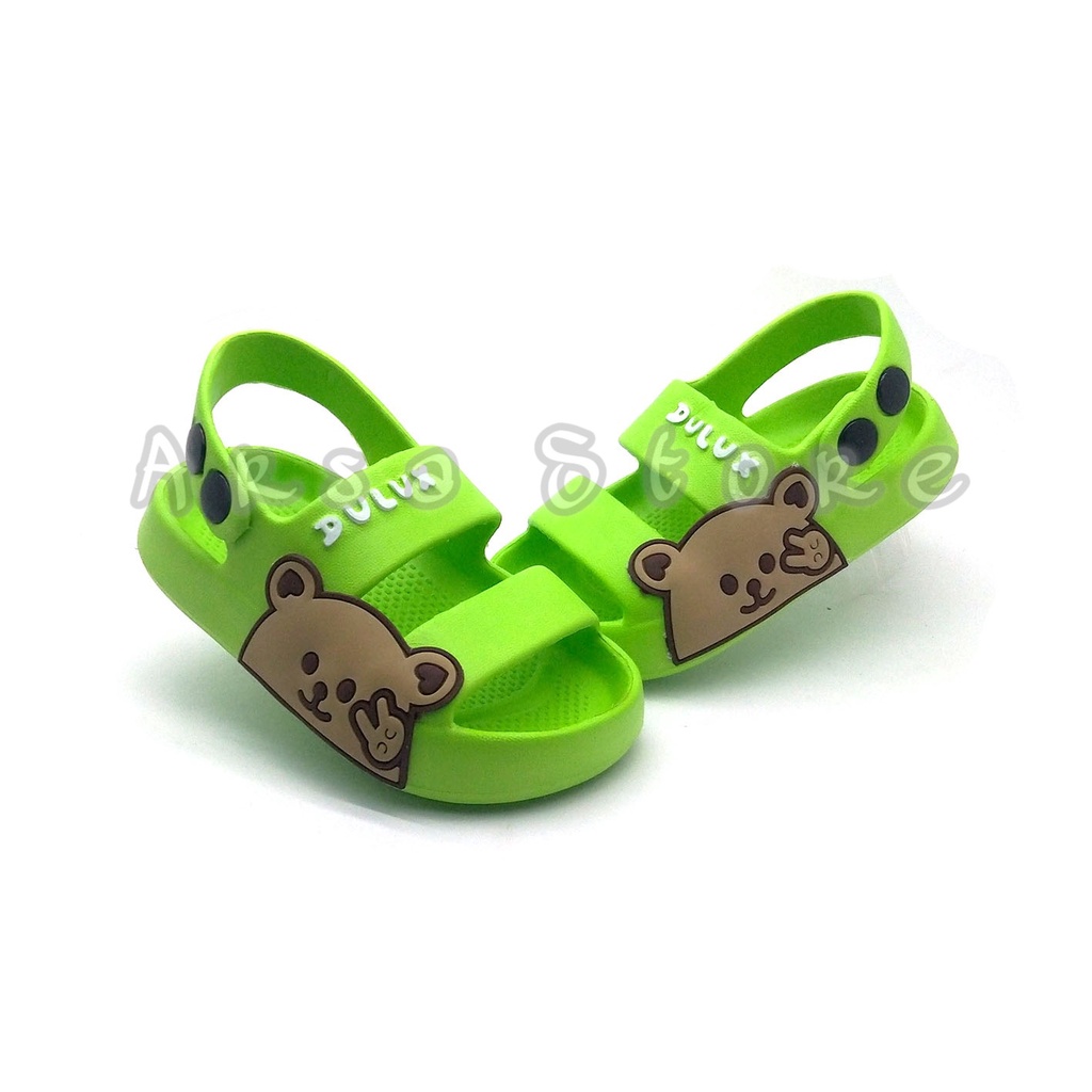 Sandal Lucu Anak Laki - Laki Tali Belakang Umur 1 2 3 4 Tahun  / Sendal Anak Cowok Motif Bear Beruang Terbaru