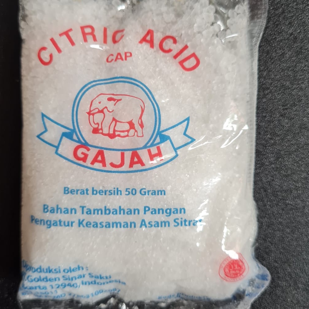 Jual Citric Acid Cap Gajah Gr Asam Citrun Sitrun Zuur Pemutih Pembersih Shopee Indonesia