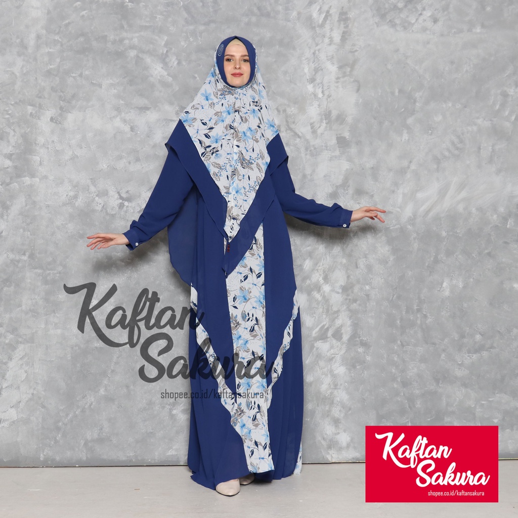 gamis syar'i free khimar busana muslimah terbaru bahan siffon premium by kaftansakura