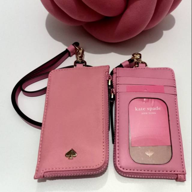 Kate Spade Lanyard Zip Id Card Case Holder