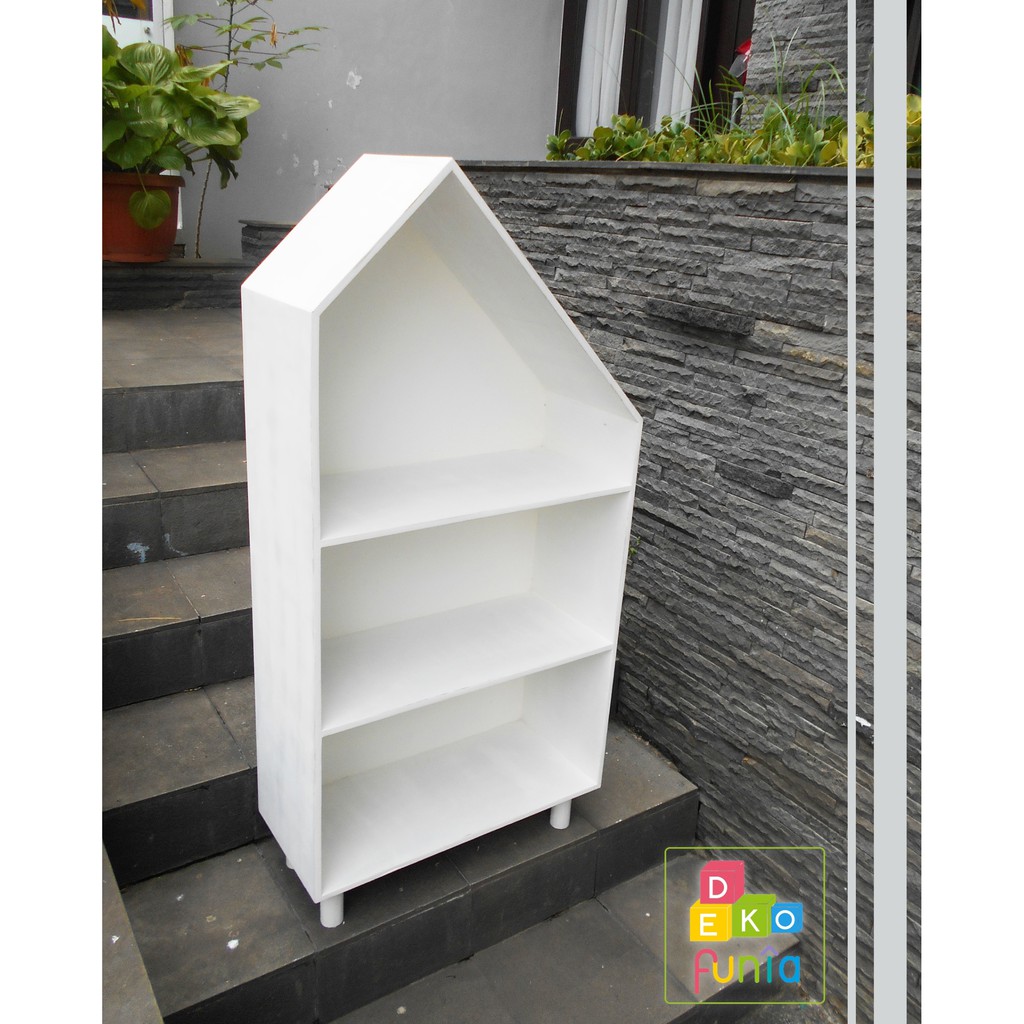 Rak buku bentuk Rumah (ukuran besar)