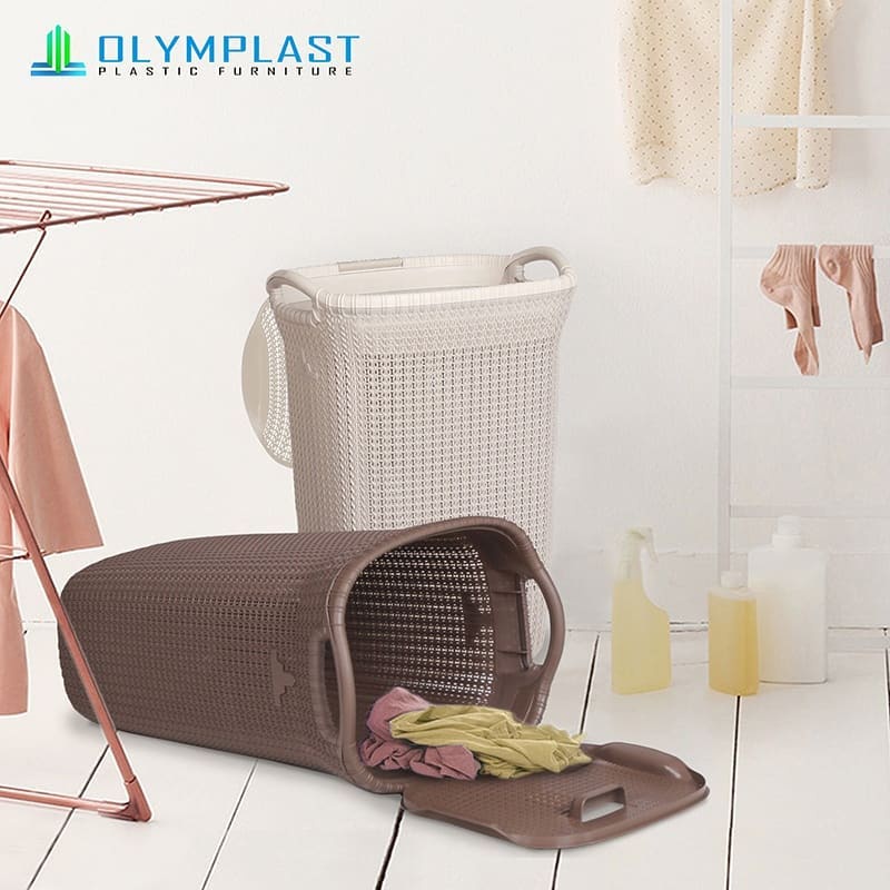 Laundry Basket Keranjang Cucian motif Anyaman Olymplast OLB