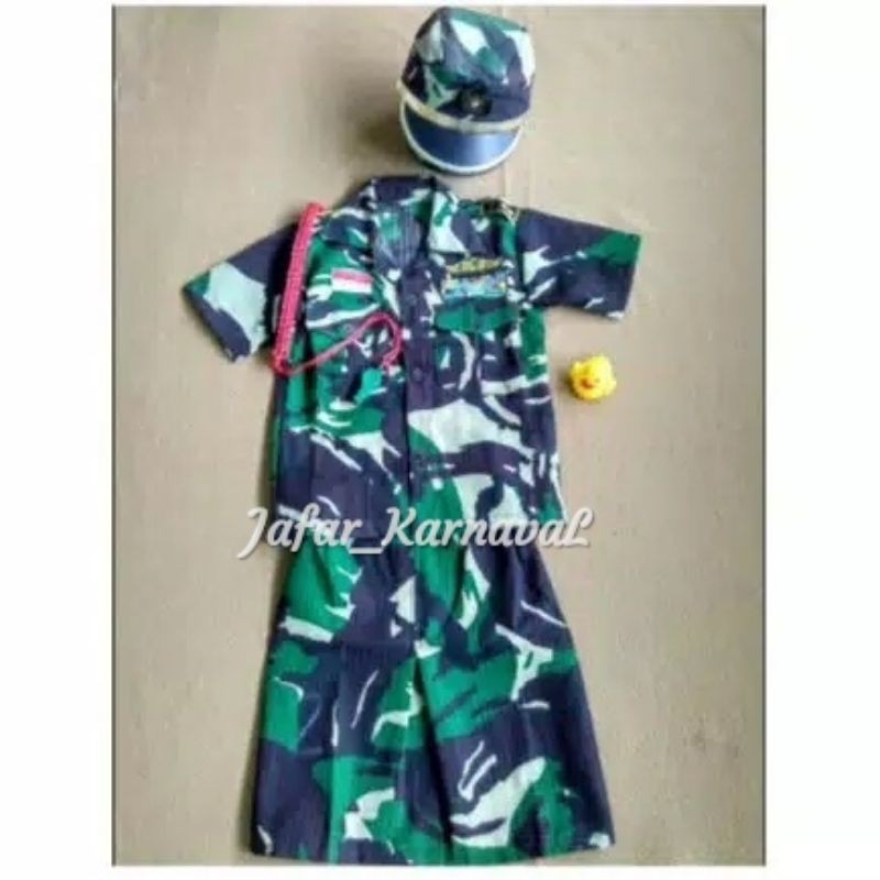 Baju kostum karnaval profesi Tentara/Doreng putri anak Tk-SD baju karnaval doreng anak cewek baju karnava cewek doreng