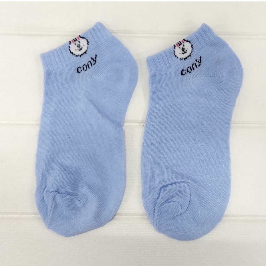 INDOMINI Kaos Kaki Ankle Beruang Kaos Kaki Pendek Semata Kaki Motif Brown Line Unisex R109-KELINCI BIRU