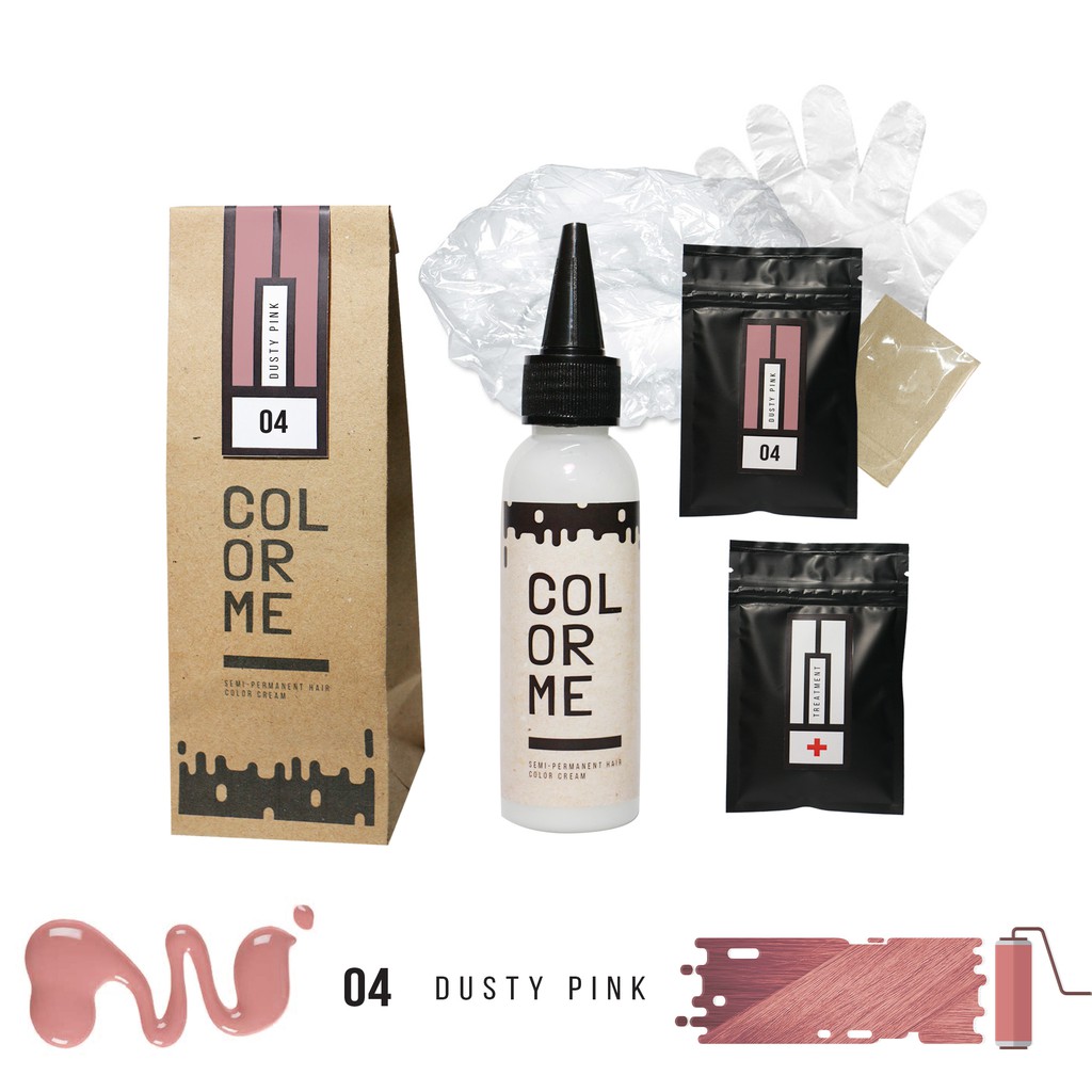 COLOR ME DUSTY PINK hair color cream / cat pewarna rambut