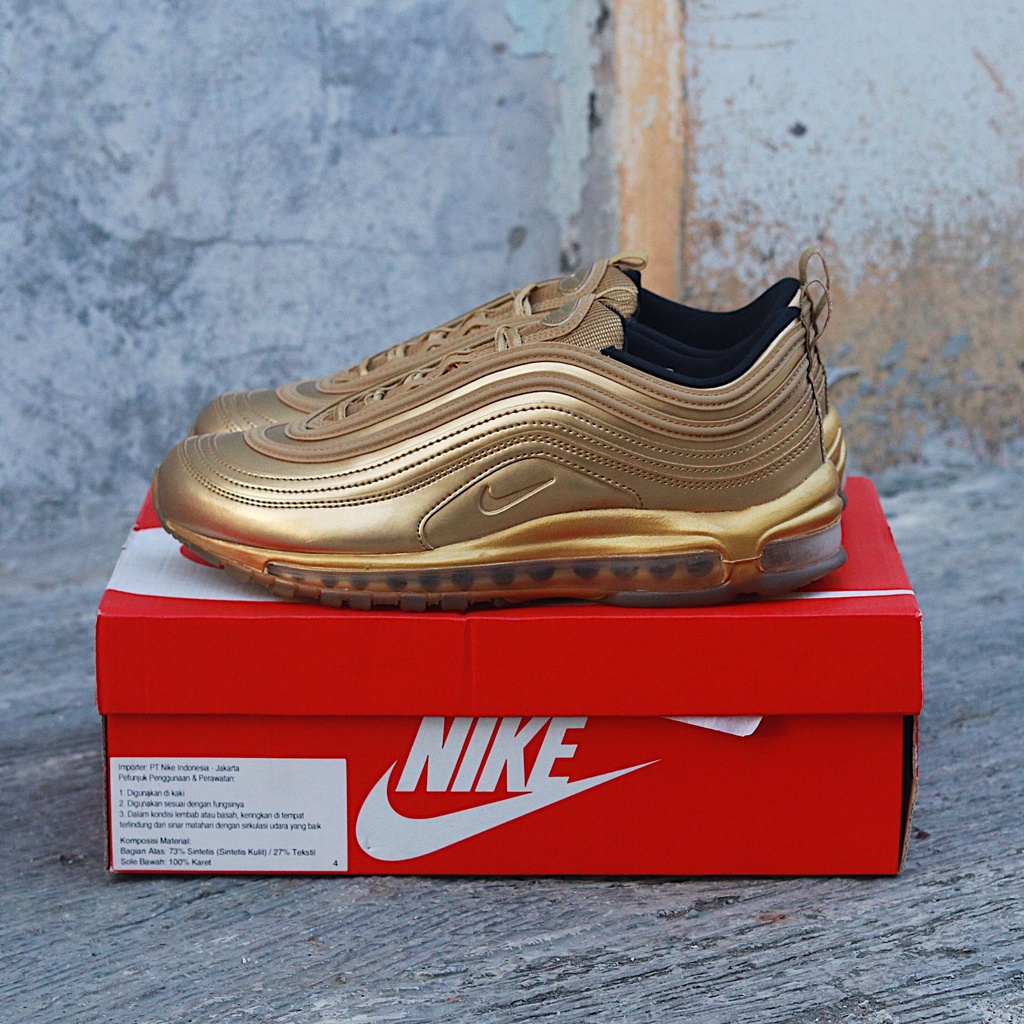 Jual Nike Air Max 97 Metallic Gold Shopee Indonesia