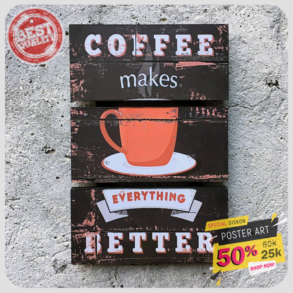 Dekorasi dinding - Pajangan dinding - Hiasan dinding - Poster Coffee Cafe - Wall Decor - 091977FHZ