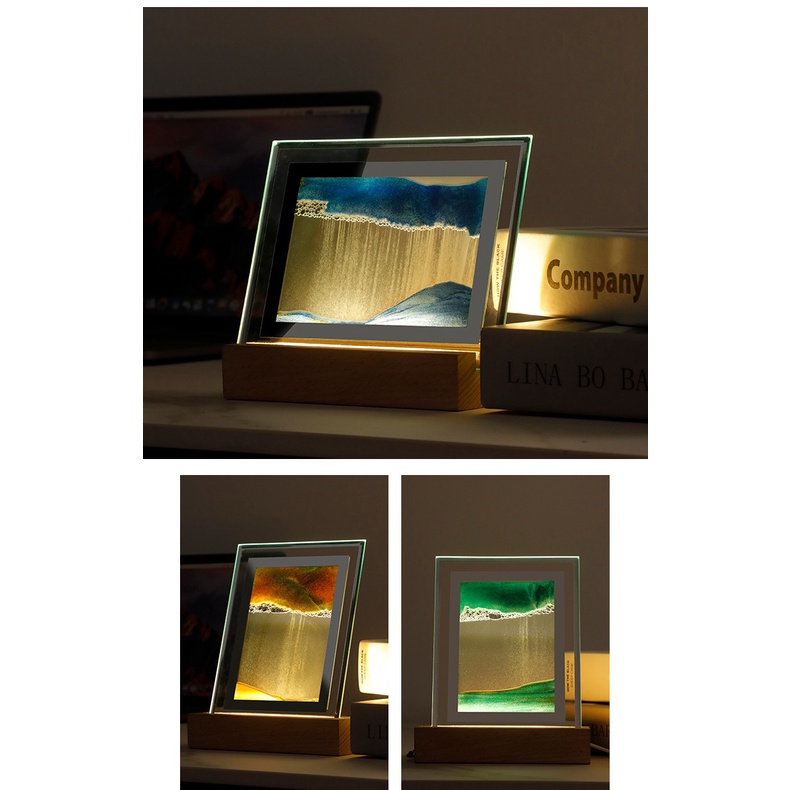 Lampu pasir quicksand moving sand art painting led lamp jam pasir LB028 dekorasi rumah night light